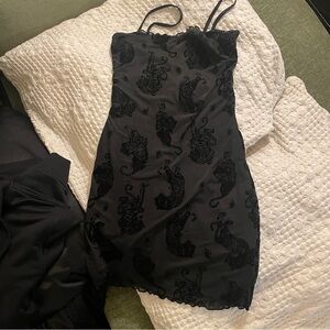 H&M Black Dress with Tiger Pattern